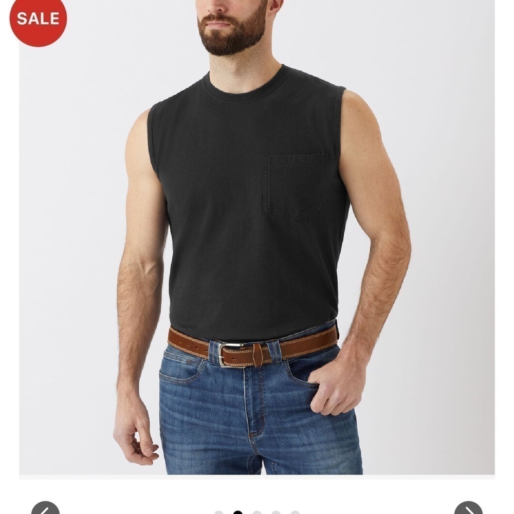 Men's Longtail T Standard Fit Sleeveless Crew with Pocket